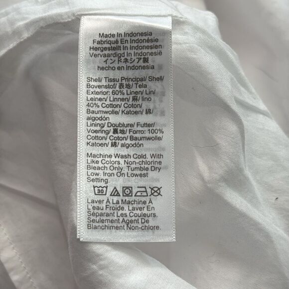 NWT Linen-blend squareneck White tank top size L - Picture 7 of 12